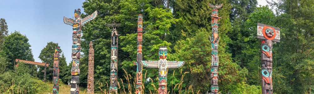 Totem Poles in Stanley Park, Vancouver - Canada